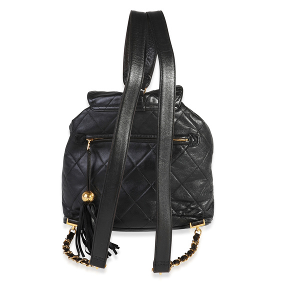 Chanel Vintage Black Quilted Lambskin Backpack - Picture 4 of 7
